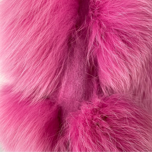 Genuine Fox Fur Pink Vest Jacket Size M/L - Picture 7 of 11